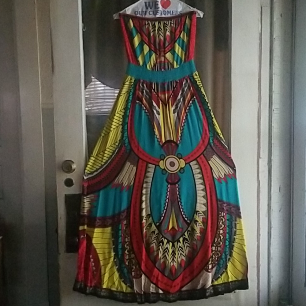 Flying tomato strapless boho/tribal maxi